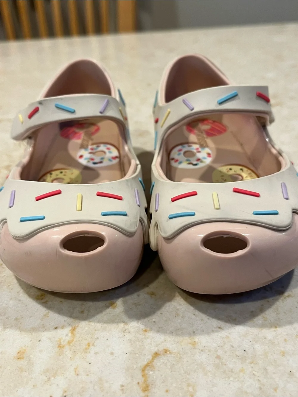 Mini Melissa Pink Donut Sandals with Multicolor Sprinkle Accents